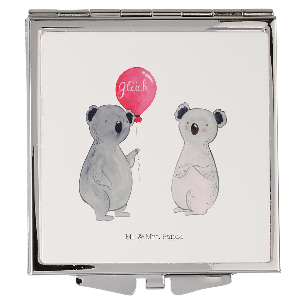 Handtaschenspiegel quadratisch Koala Luftballon Spiegel, Handtasche, Quadrat, silber, schminken, Schminkspiegel, Koala, Koalabär, Luftballon, Party, Geburtstag, Geschenk