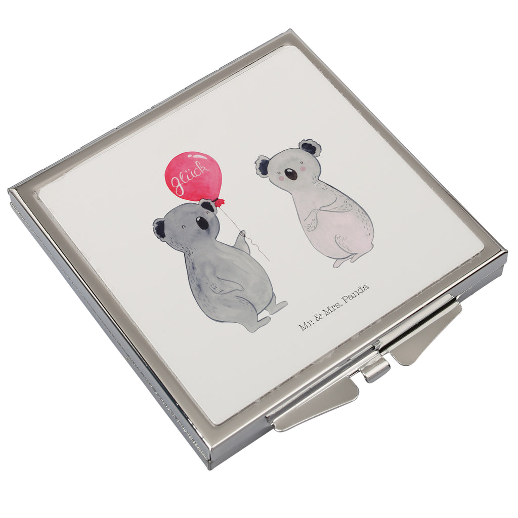 Handtaschenspiegel quadratisch Koala Luftballon Spiegel, Handtasche, Quadrat, silber, schminken, Schminkspiegel, Koala, Koalabär, Luftballon, Party, Geburtstag, Geschenk
