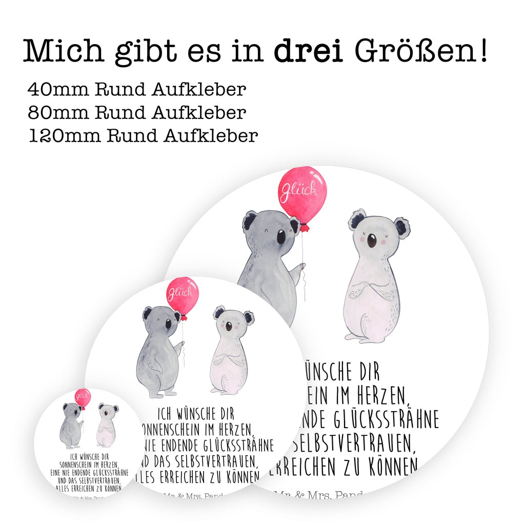 40mm Rund Aufkleber Koala Luftballon Sticker, Aufkleber, Etikett, Koala, Koalabär, Luftballon, Party, Geburtstag, Geschenk