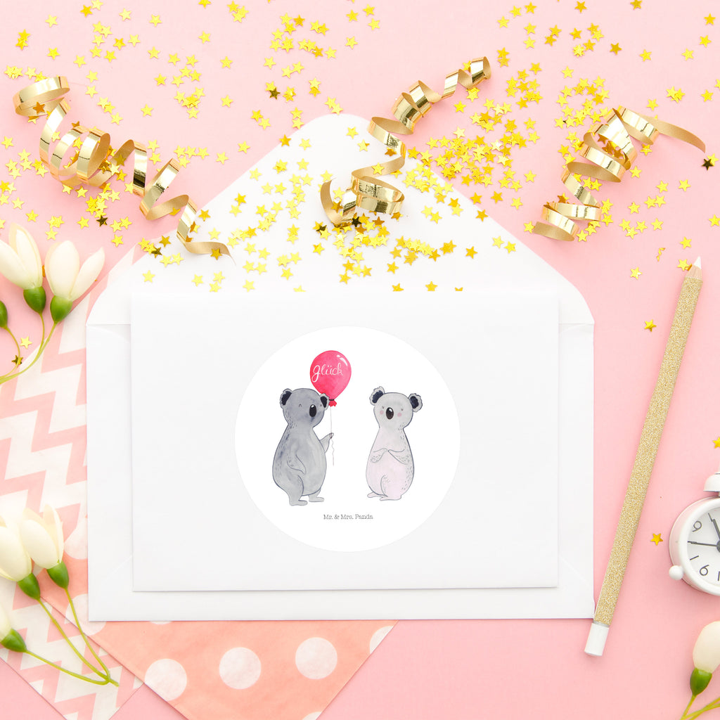 40mm Rund Aufkleber Koala Luftballon Sticker, Aufkleber, Etikett, Koala, Koalabär, Luftballon, Party, Geburtstag, Geschenk
