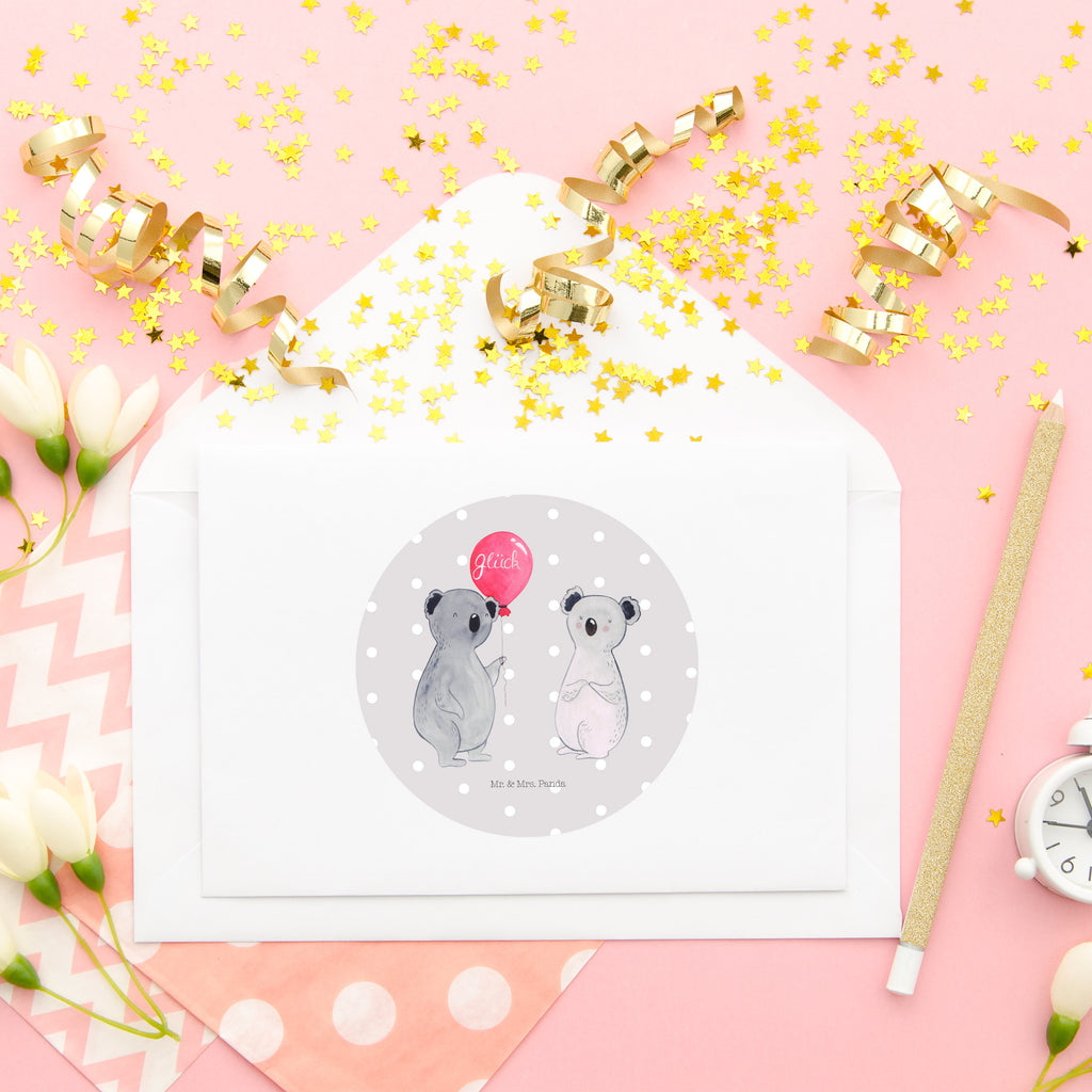 40mm Rund Aufkleber Koala Luftballon Sticker, Aufkleber, Etikett, Koala, Koalabär, Luftballon, Party, Geburtstag, Geschenk