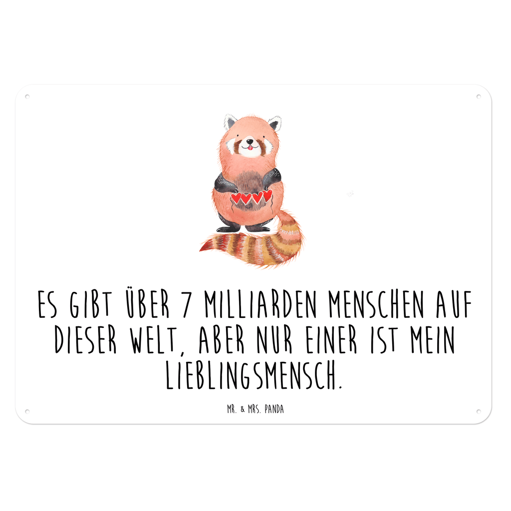 Blechschild Roter Panda Blechschild, Metallschild, Geschenk Schild, Schild, Magnet-Metall-Schild, Deko Schild, Wandschild, Wand-Dekoration, Türschild, Tiermotive, Gute Laune, lustige Sprüche, Tiere, Panda, Liebe, Rot, Herz, Liebling, Lieblingsmensch
