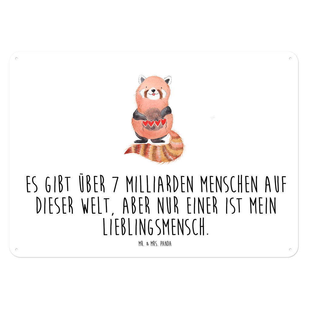 Blechschild Roter Panda Blechschild, Metallschild, Geschenk Schild, Schild, Magnet-Metall-Schild, Deko Schild, Wandschild, Wand-Dekoration, Türschild, Tiermotive, Gute Laune, lustige Sprüche, Tiere, Panda, Liebe, Rot, Herz, Liebling, Lieblingsmensch