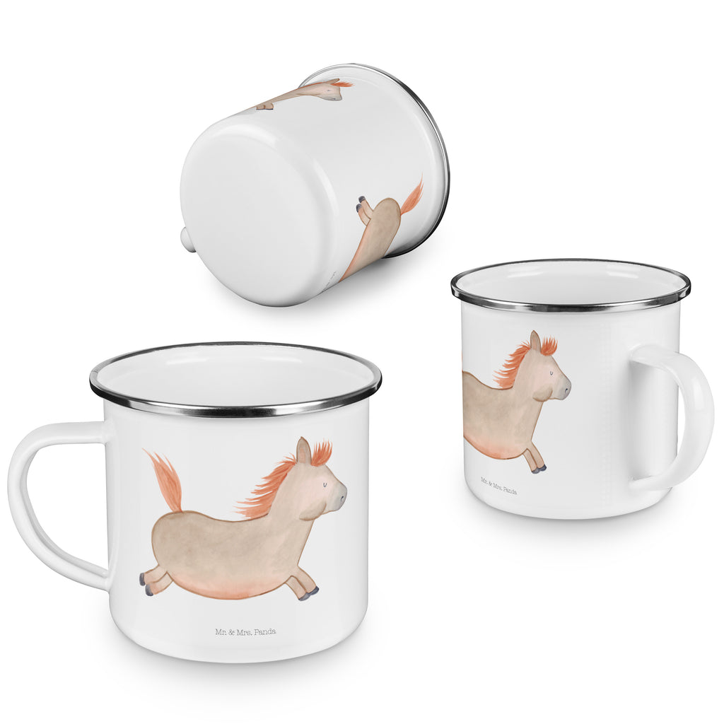 Camping Emaille Tasse Pferd springt Campingtasse, Trinkbecher, Metalltasse, Outdoor Tasse, Emaille Trinkbecher, Blechtasse Outdoor, Emaille Campingbecher, Edelstahl Trinkbecher, Metalltasse für Camping, Kaffee Blechtasse, Camping Tasse Metall, Bauernhof, Hoftiere, Landwirt, Landwirtin, Pferd, Pony, Pferde, Stall, Pferdestall, ausreiten, reiten, Pferdebesitzer