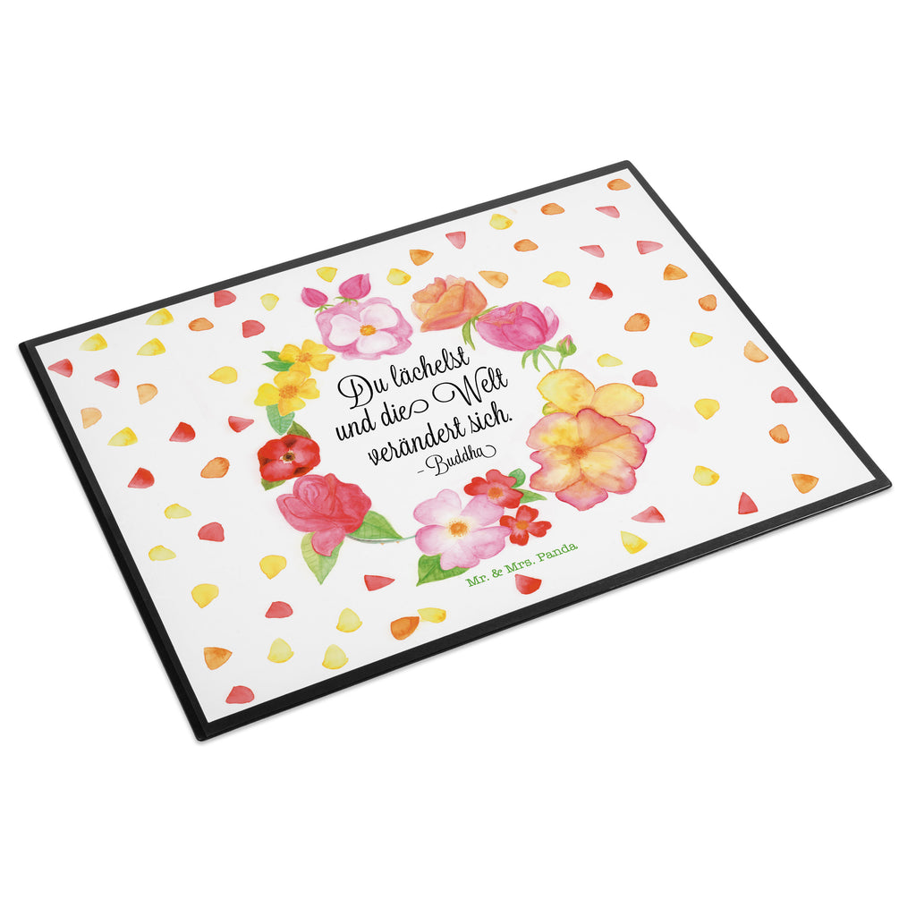 Schreibtischunterlage Du Lächelst Schreibunterlage, Schreibtischauflage, Bürobedarf, Büroartikel, Schreibwaren, Schreibtisch Unterlagen, Schreibtischunterlage Groß, Blumen Deko, Frühlings Deko, Sommer Deko, Dekoration, positive Botschaft, Naturliebhaber, Outdoor, Natur, Abenteuer, Lächele, Welt verändert sich, Zitat Buddha, Lachen Spruch, glücklich sein, Zitat schön, Geschenk Freundin, Spruch positiv