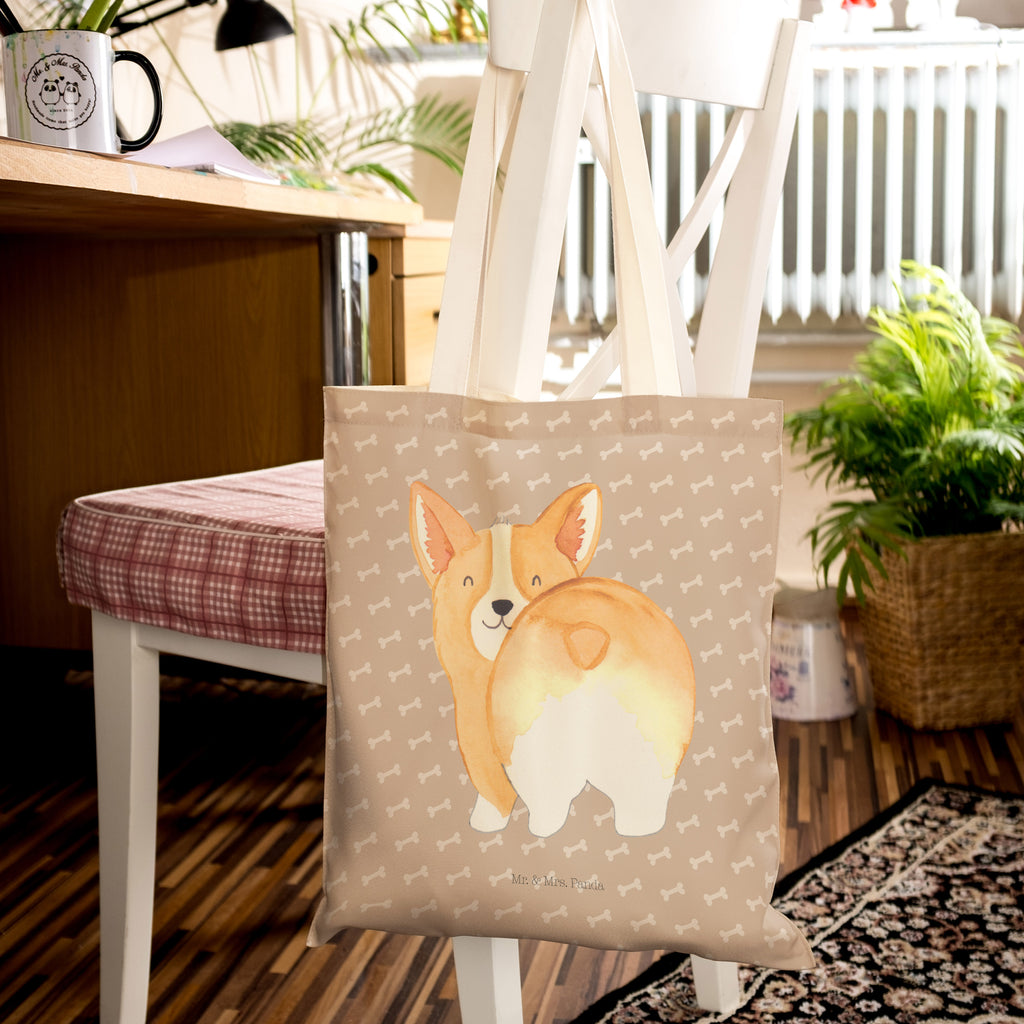Einkaufstasche Corgie Po Tragetasche, Tasche, Beutel, Stofftasche, Baumwolltasche, Umhängetasche, Shopper, Hund, Hundemotiv, Haustier, Hunderasse, Tierliebhaber, Hundebesitzer, Sprüche, Corgie, Hundeliebe, Motivation, Selbstliebe, Spruch