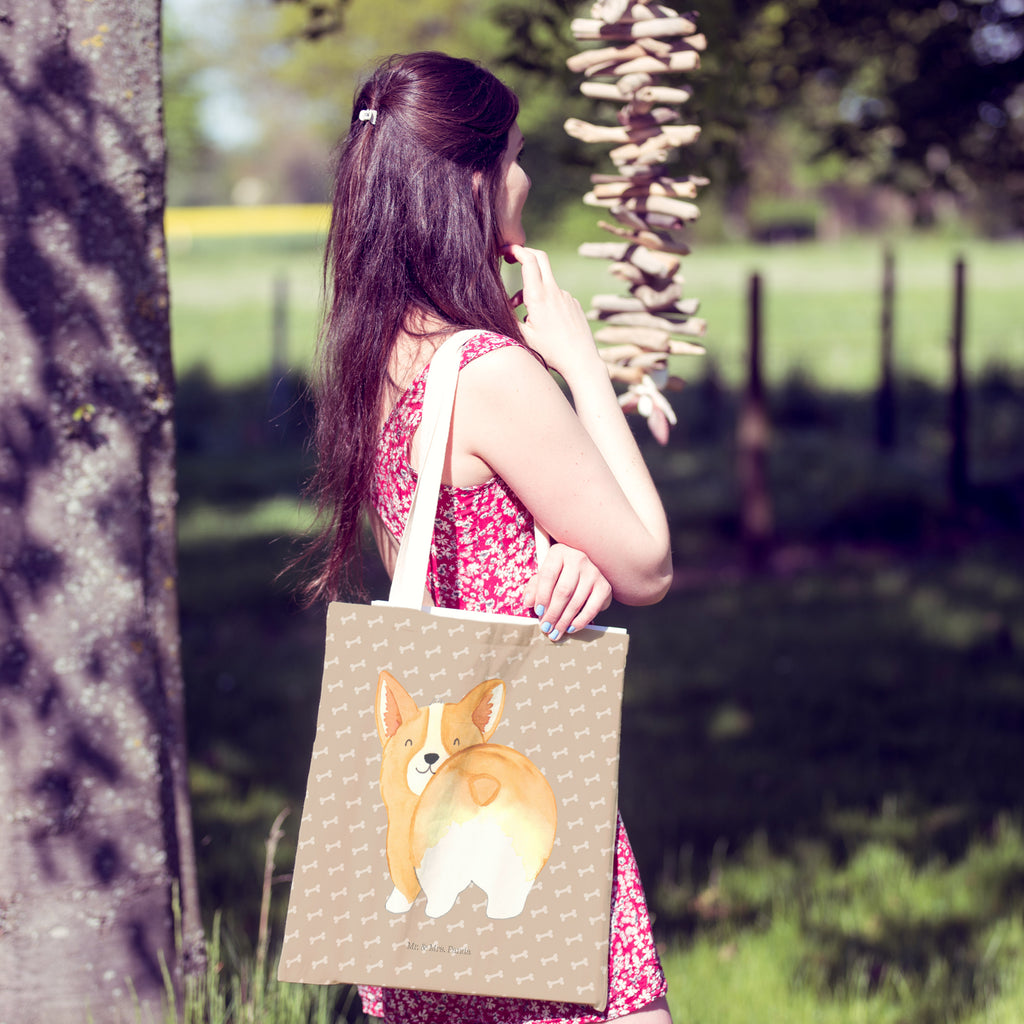 Einkaufstasche Corgie Po Tragetasche, Tasche, Beutel, Stofftasche, Baumwolltasche, Umhängetasche, Shopper, Hund, Hundemotiv, Haustier, Hunderasse, Tierliebhaber, Hundebesitzer, Sprüche, Corgie, Hundeliebe, Motivation, Selbstliebe, Spruch