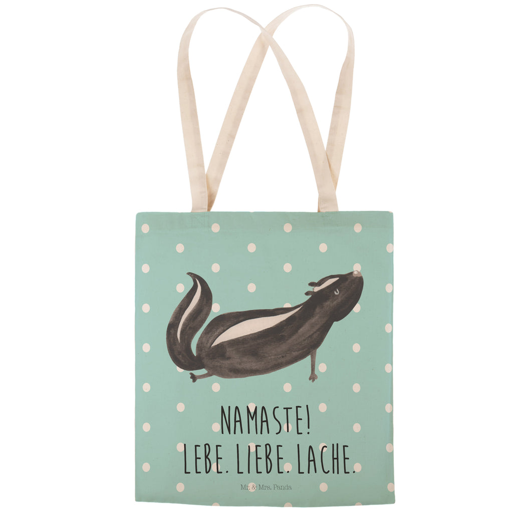 Einkaufstasche Stinktier Yoga Tragetasche, Tasche, Beutel, Stofftasche, Baumwolltasche, Umhängetasche, Shopper, Stinktier, Skunk, Wildtier, Raubtier, Stinker, Stinki, Yoga, Namaste, Lebe, Liebe, Lache