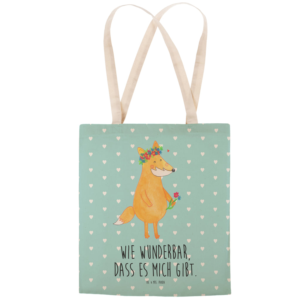 Einkaufstasche Fuchs Blumenliebe Tragetasche, Tasche, Beutel, Stofftasche, Baumwolltasche, Umhängetasche, Shopper, Fuchs, Füchse, Fox, Liebe, Freundin, Fuchsmädchen, Blumenmädchen, Freundinnen, Liebesbeweis, Blume, Blumen, Motivation, Freude, ich, mich, Selbstliebe