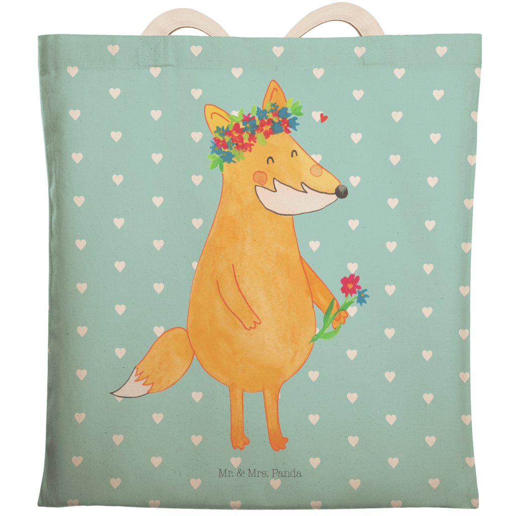 Einkaufstasche Fuchs Blumenliebe Tragetasche, Tasche, Beutel, Stofftasche, Baumwolltasche, Umhängetasche, Shopper, Fuchs, Füchse, Fox, Liebe, Freundin, Fuchsmädchen, Blumenmädchen, Freundinnen, Liebesbeweis, Blume, Blumen, Motivation, Freude, ich, mich, Selbstliebe
