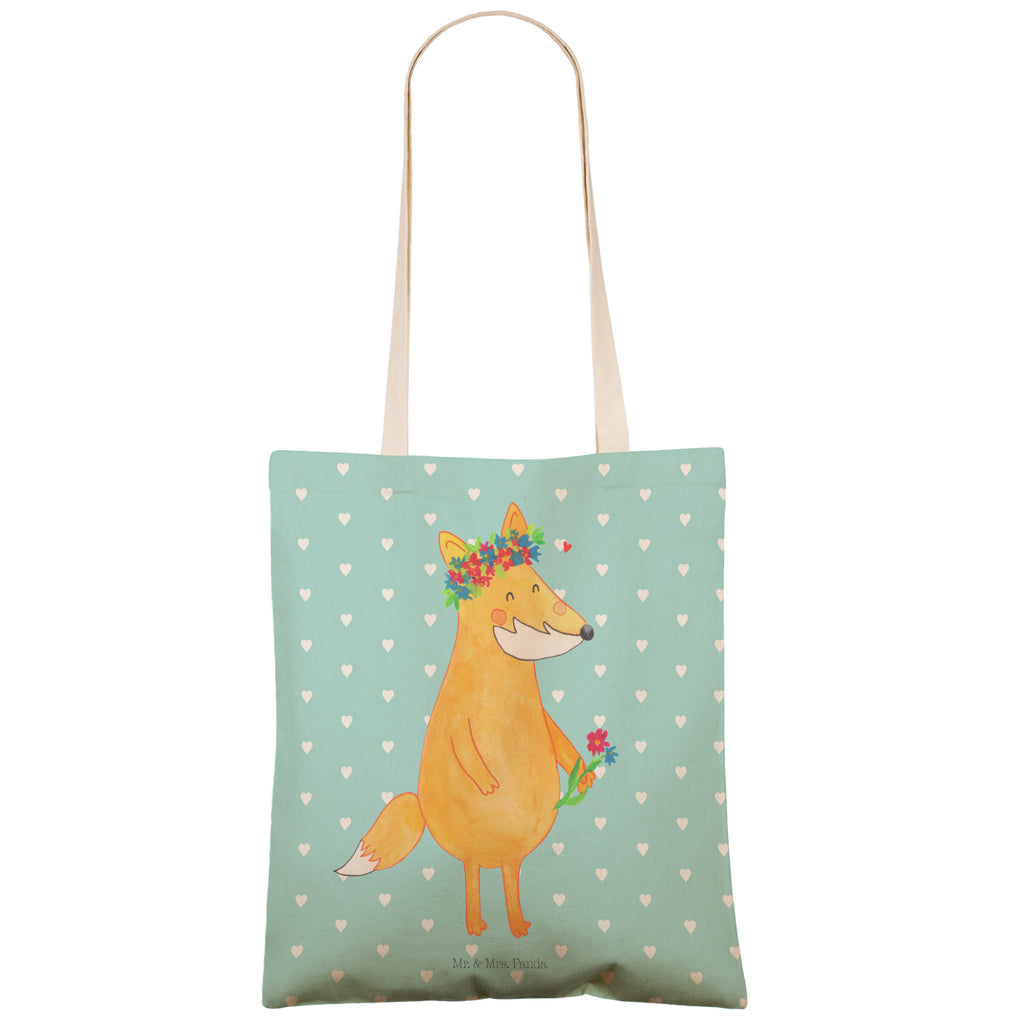 Einkaufstasche Fuchs Blumenliebe Tragetasche, Tasche, Beutel, Stofftasche, Baumwolltasche, Umhängetasche, Shopper, Fuchs, Füchse, Fox, Liebe, Freundin, Fuchsmädchen, Blumenmädchen, Freundinnen, Liebesbeweis, Blume, Blumen, Motivation, Freude, ich, mich, Selbstliebe