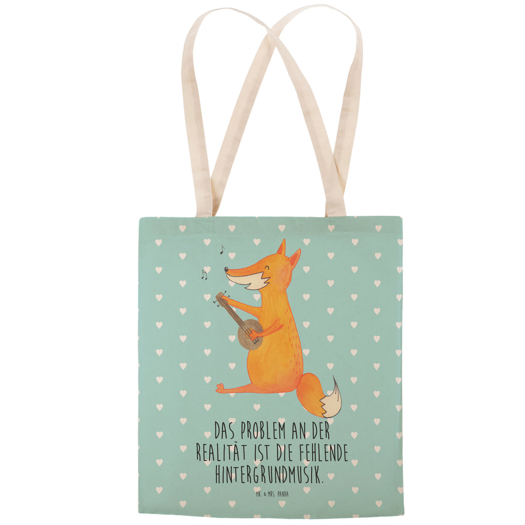 Einkaufstasche Fuchs Gitarre Tragetasche, Tasche, Beutel, Stofftasche, Baumwolltasche, Umhängetasche, Shopper, Fuchs, Füchse, Geschenk Musiker, Musik Spruch, Musikerin, Sänger, Sängerin, Gitarre