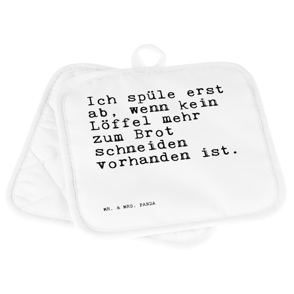 2er Set Topflappen  Sprüche und Zitate Ich spüle erst ab, wenn kein Löffel mehr zum Brot schneiden vorhanden ist. Topflappen, Topfuntersetzer, Ofenhandschuh, Topflappen Set, Topflappen lustig, Topflappen mit Spruch, Spruch, Sprüche, lustig, Weisheiten, Zitate, Spruch Sprüche Weisheiten Zitate Lustig Weisheit Worte