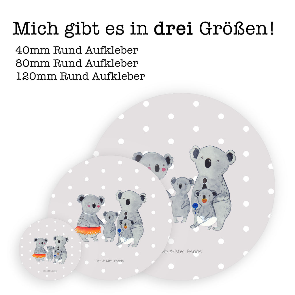 40mm Rund Aufkleber Koala Familie Sticker, Aufkleber, Etikett, Familie, Vatertag, Muttertag, Bruder, Schwester, Mama, Papa, Oma, Opa, Koala, Koalas, Family, Kinder, Geschwister, Familienleben