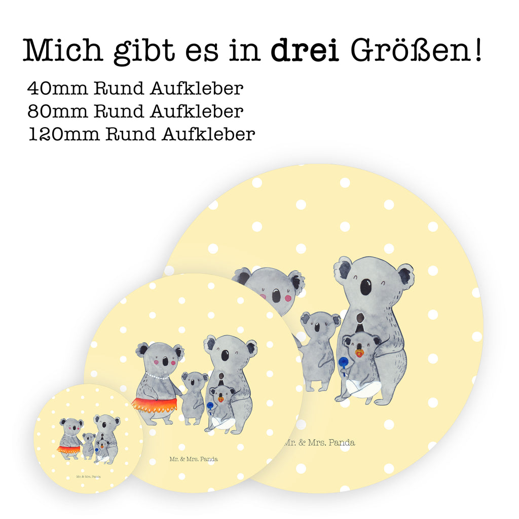 40mm Rund Aufkleber Koala Familie Sticker, Aufkleber, Etikett, Familie, Vatertag, Muttertag, Bruder, Schwester, Mama, Papa, Oma, Opa, Koala, Koalas, Family, Kinder, Geschwister, Familienleben