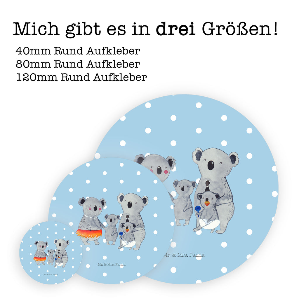 40mm Rund Aufkleber Koala Familie Sticker, Aufkleber, Etikett, Familie, Vatertag, Muttertag, Bruder, Schwester, Mama, Papa, Oma, Opa, Koala, Koalas, Family, Kinder, Geschwister, Familienleben