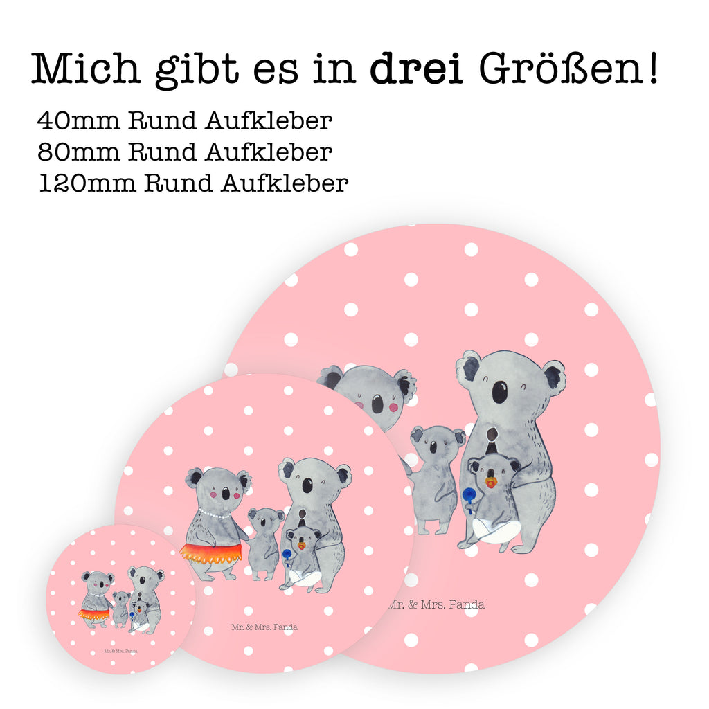 40mm Rund Aufkleber Koala Familie Sticker, Aufkleber, Etikett, Familie, Vatertag, Muttertag, Bruder, Schwester, Mama, Papa, Oma, Opa, Koala, Koalas, Family, Kinder, Geschwister, Familienleben