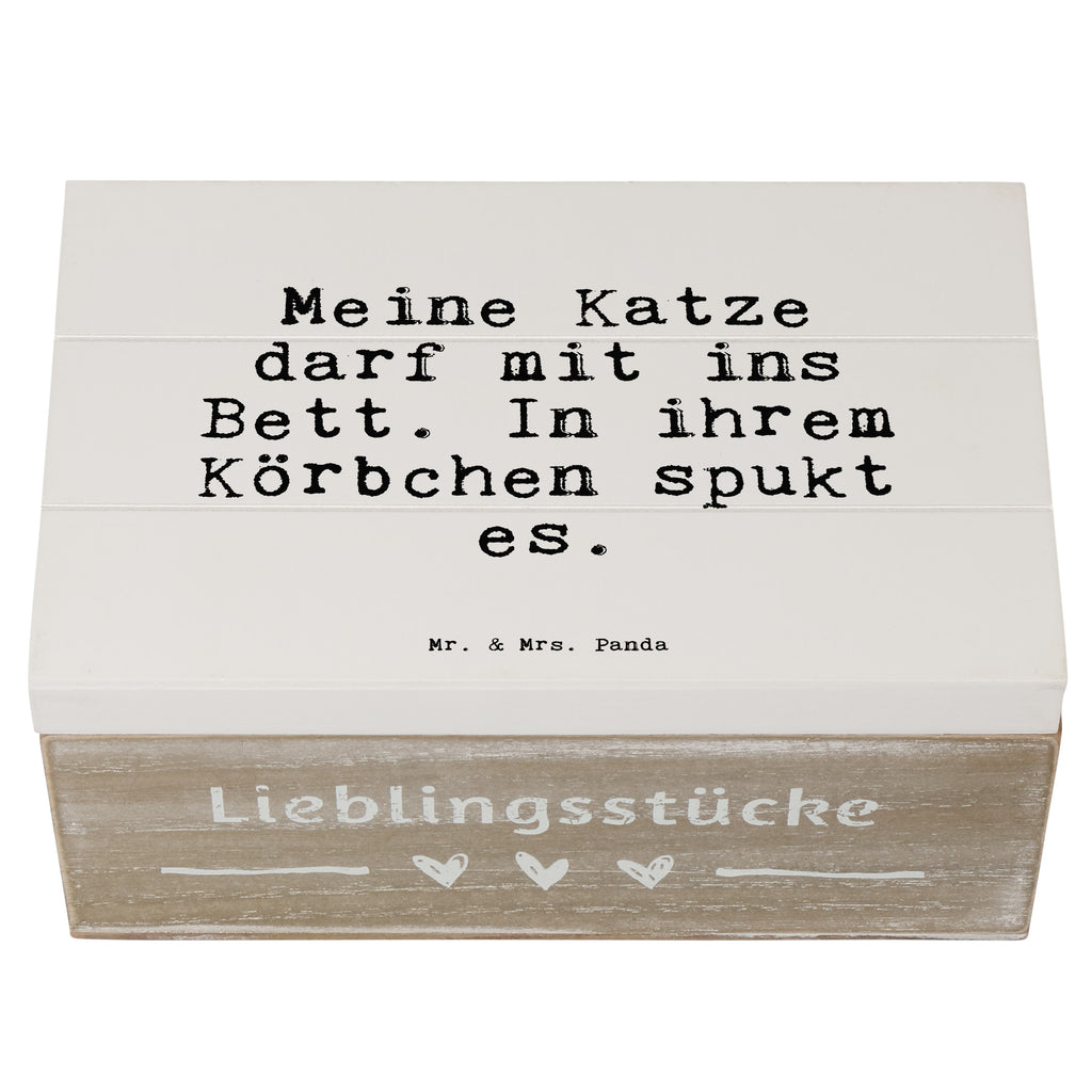Holzkiste Sprüche und Zitate Meine Katze darf mit ins Bett. In ihrem Körbchen spukt es. Holzkiste, Kiste, Schatzkiste, Truhe, Schatulle, XXL, Erinnerungsbox, Erinnerungskiste, Dekokiste, Aufbewahrungsbox, Spruch, Sprüche, lustig, Weisheiten, Zitate, Spruch Sprüche Weisheiten Zitate Lustig Weisheit Worte