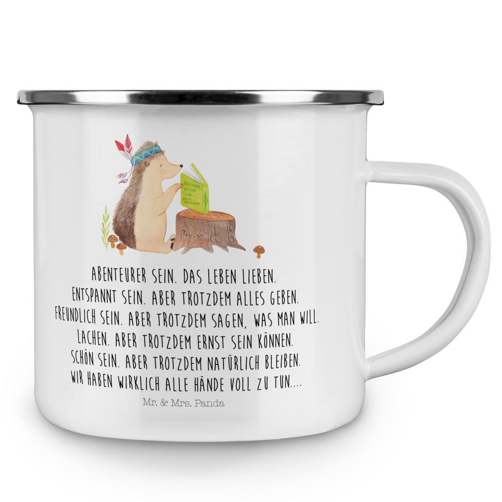 Camping Emaille Tasse Igel Indianer Campingtasse, Trinkbecher, Metalltasse, Outdoor Tasse, Emaille Trinkbecher, Blechtasse Outdoor, Emaille Campingbecher, Edelstahl Trinkbecher, Metalltasse für Camping, Kaffee Blechtasse, Camping Tasse Metall, Waldtiere, Tiere, Igel, Indianer, Abenteuer, Lagerfeuer, Camping
