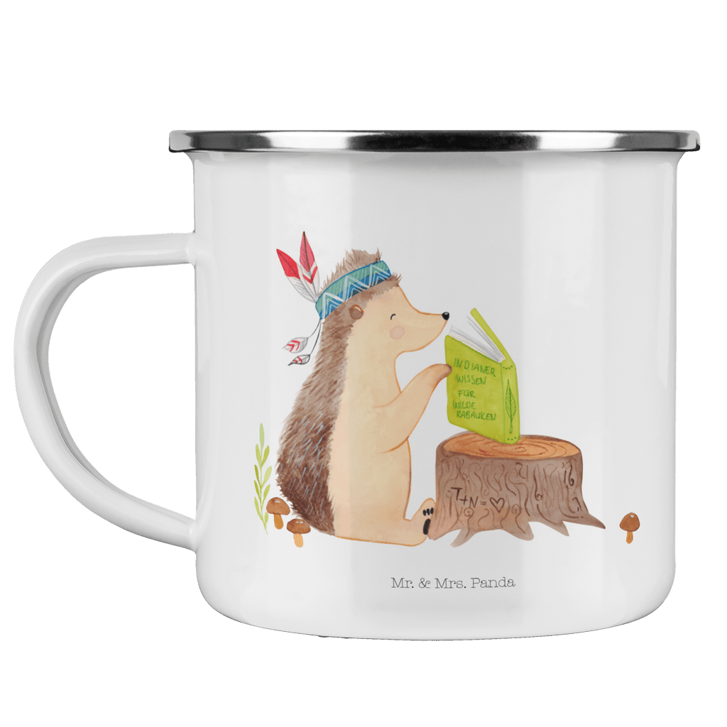 Camping Emaille Tasse Igel Indianer Campingtasse, Trinkbecher, Metalltasse, Outdoor Tasse, Emaille Trinkbecher, Blechtasse Outdoor, Emaille Campingbecher, Edelstahl Trinkbecher, Metalltasse für Camping, Kaffee Blechtasse, Camping Tasse Metall, Waldtiere, Tiere, Igel, Indianer, Abenteuer, Lagerfeuer, Camping