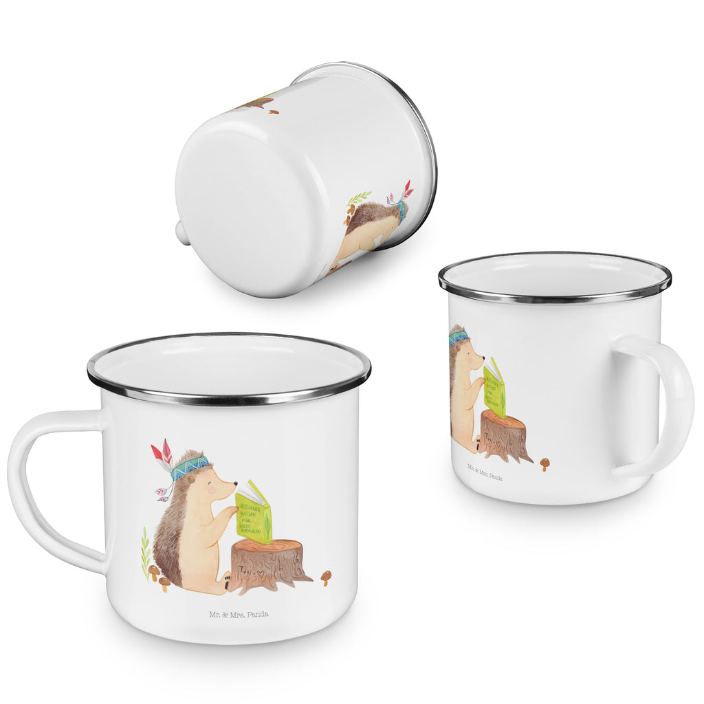 Camping Emaille Tasse Igel Indianer Campingtasse, Trinkbecher, Metalltasse, Outdoor Tasse, Emaille Trinkbecher, Blechtasse Outdoor, Emaille Campingbecher, Edelstahl Trinkbecher, Metalltasse für Camping, Kaffee Blechtasse, Camping Tasse Metall, Waldtiere, Tiere, Igel, Indianer, Abenteuer, Lagerfeuer, Camping