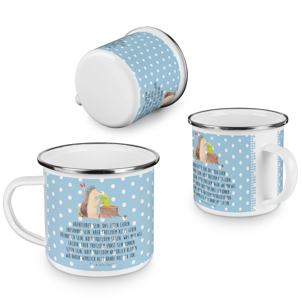 Camping Emaille Tasse Igel Indianer Campingtasse, Trinkbecher, Metalltasse, Outdoor Tasse, Emaille Trinkbecher, Blechtasse Outdoor, Emaille Campingbecher, Edelstahl Trinkbecher, Metalltasse für Camping, Kaffee Blechtasse, Camping Tasse Metall, Waldtiere, Tiere, Igel, Indianer, Abenteuer, Lagerfeuer, Camping