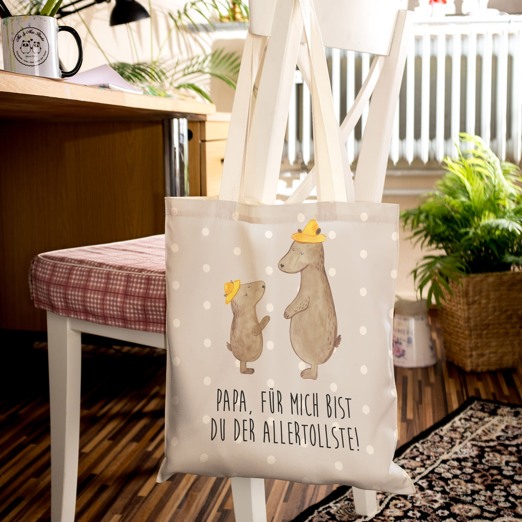 Einkaufstasche Bären mit Hut Tragetasche, Tasche, Beutel, Stofftasche, Baumwolltasche, Umhängetasche, Shopper, Familie, Vatertag, Muttertag, Bruder, Schwester, Mama, Papa, Oma, Opa, Bär, Bären, Vater, Papi, Paps, Dad, Daddy, Lieblingsmensch, Sohn, Söhne, Kind, Kinder, Vater-Sohn, Family, Vorbild