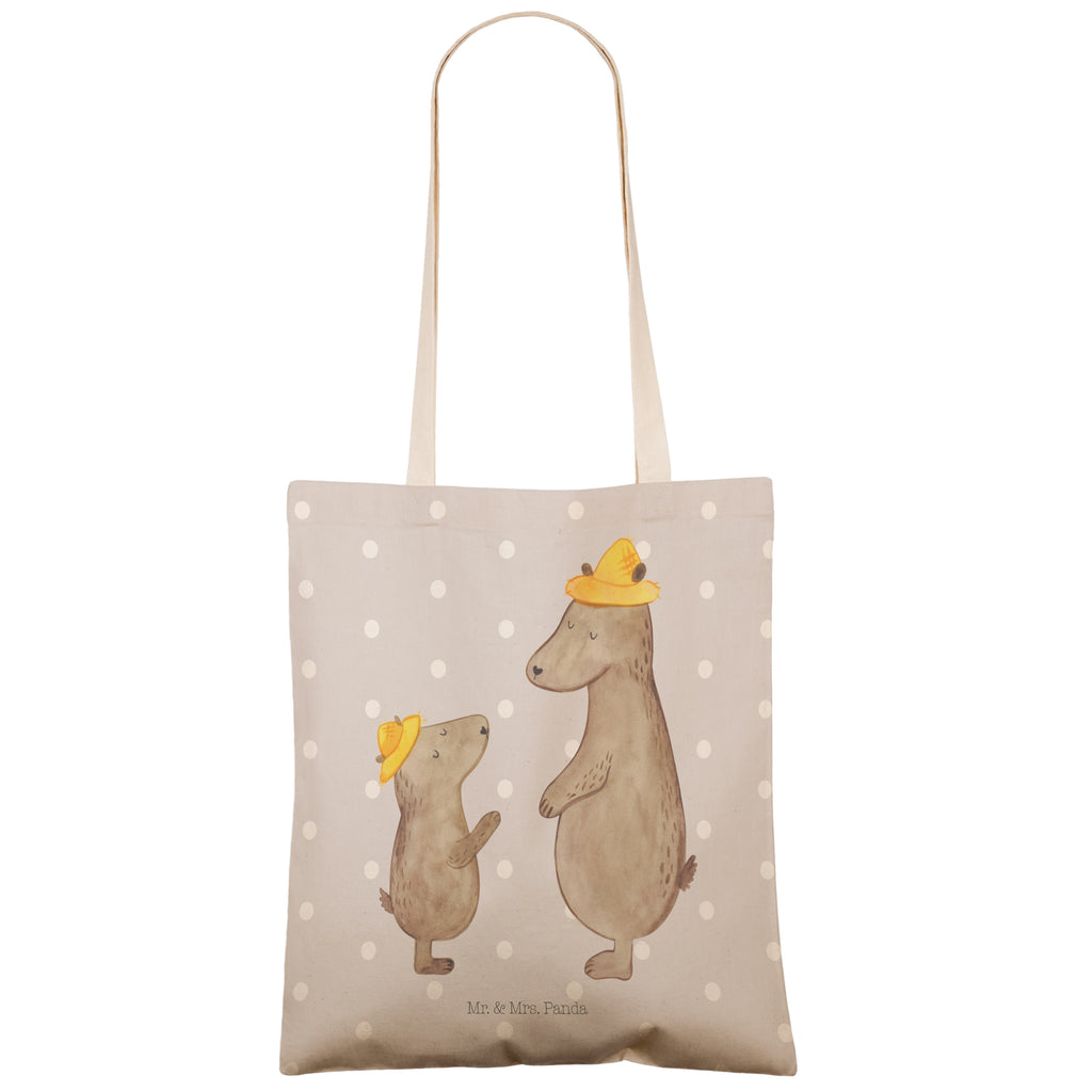 Einkaufstasche Bären mit Hut Tragetasche, Tasche, Beutel, Stofftasche, Baumwolltasche, Umhängetasche, Shopper, Familie, Vatertag, Muttertag, Bruder, Schwester, Mama, Papa, Oma, Opa, Bär, Bären, Vater, Papi, Paps, Dad, Daddy, Lieblingsmensch, Sohn, Söhne, Kind, Kinder, Vater-Sohn, Family, Vorbild