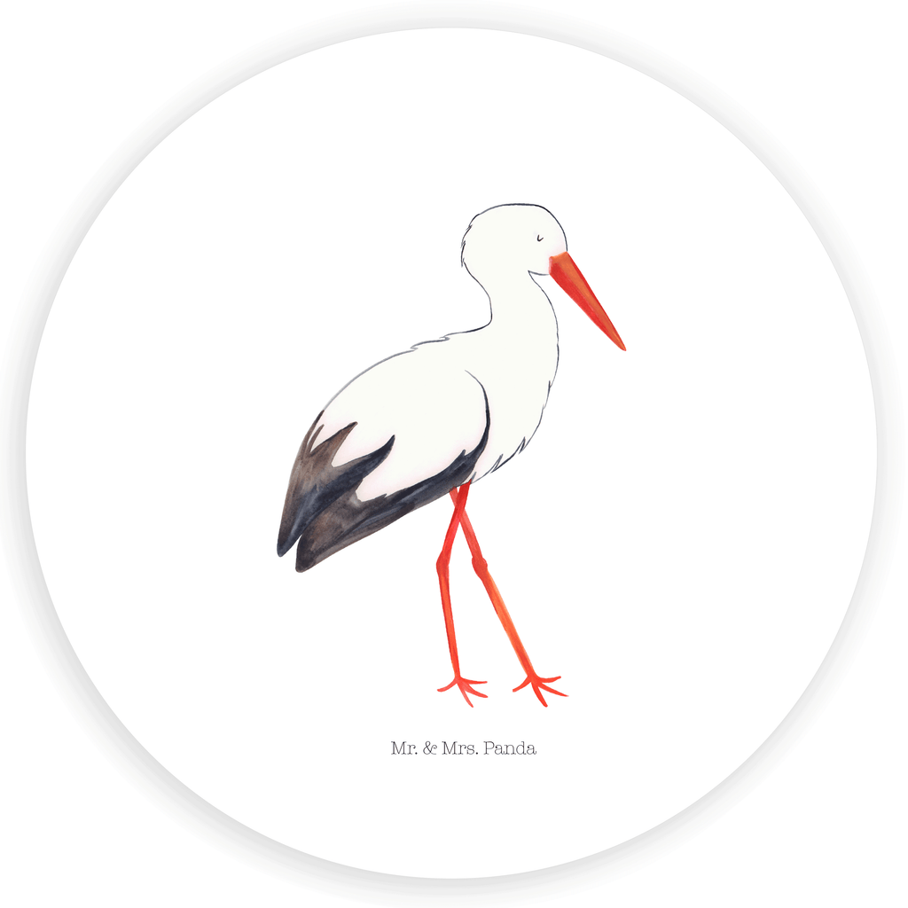 120mm Rund Aufkleber Storch Sticker, Aufkleber, Etikett, Kinder, rund, Tiermotive, Gute Laune, lustige Sprüche, Tiere, Storch, Störche, Schwangerschaft, Geburt, Mutter, Mütter, Mutter werden, Schwanger, Babybauch, Baby