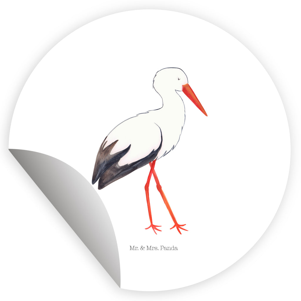 120mm Rund Aufkleber Storch Sticker, Aufkleber, Etikett, Kinder, rund, Tiermotive, Gute Laune, lustige Sprüche, Tiere, Storch, Störche, Schwangerschaft, Geburt, Mutter, Mütter, Mutter werden, Schwanger, Babybauch, Baby