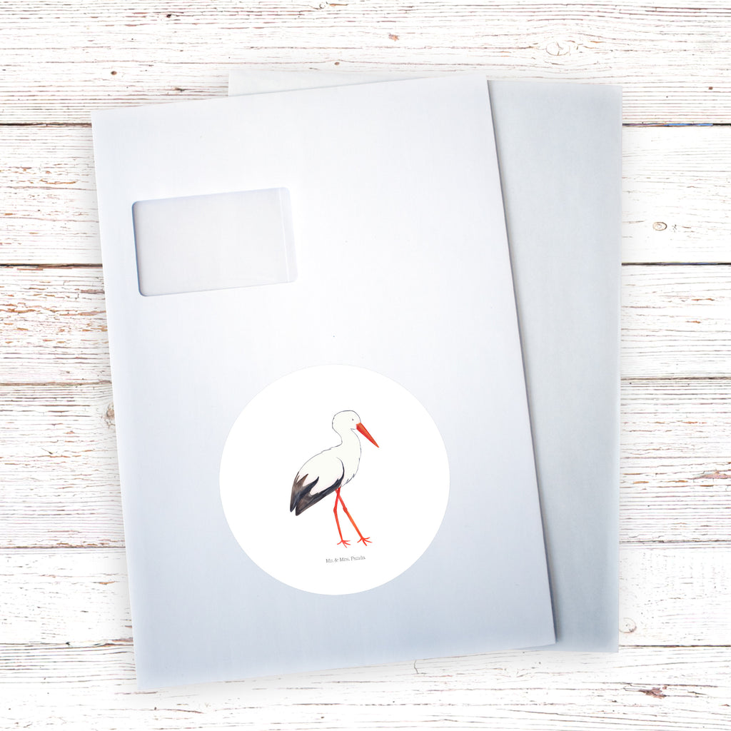 120mm Rund Aufkleber Storch Sticker, Aufkleber, Etikett, Kinder, rund, Tiermotive, Gute Laune, lustige Sprüche, Tiere, Storch, Störche, Schwangerschaft, Geburt, Mutter, Mütter, Mutter werden, Schwanger, Babybauch, Baby