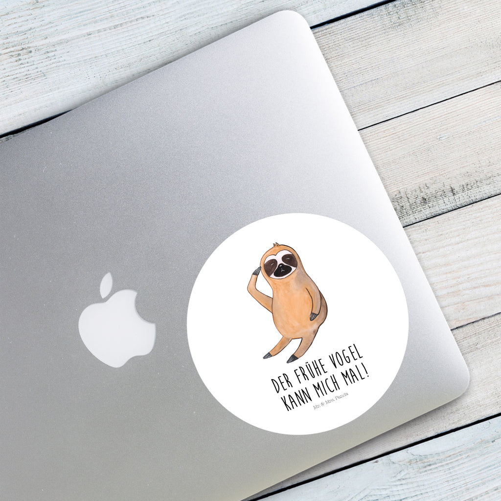 120mm Rund Aufkleber Faultier Vogel zeigen Sticker, Aufkleber, Etikett, Kinder, rund, Faultier, Faultier Geschenk, Faultier Deko, Faultiere, faul, Lieblingstier, Spinner, früher Vogel, der frühe Vogel, Frühaufsteher, Morgenmuffel, Vogel, Faultierwelt