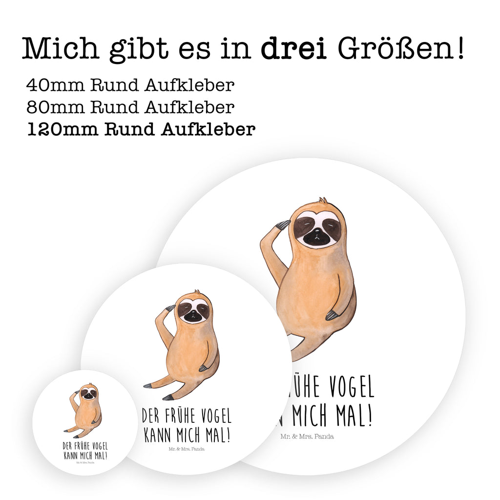120mm Rund Aufkleber Faultier Vogel zeigen Sticker, Aufkleber, Etikett, Kinder, rund, Faultier, Faultier Geschenk, Faultier Deko, Faultiere, faul, Lieblingstier, Spinner, früher Vogel, der frühe Vogel, Frühaufsteher, Morgenmuffel, Vogel, Faultierwelt