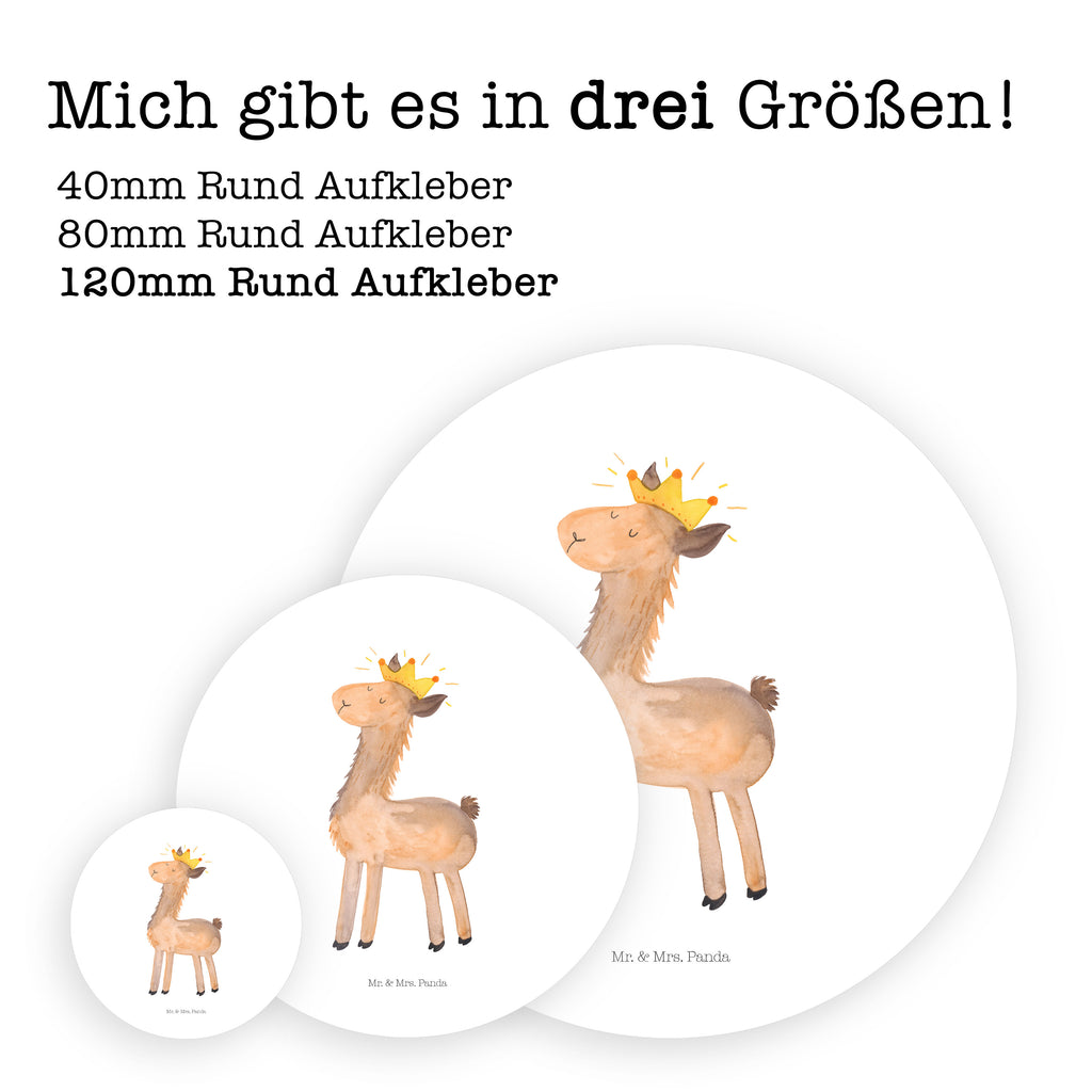 120mm Rund Aufkleber Lama König Sticker, Aufkleber, Etikett, Kinder, rund, Lama, Alpaka, Lamas, König, Königin, Freundin, Mama, Papa, Büro Kollege, Kollegin, Chef, Vorgesetzter, Abi, Abitur