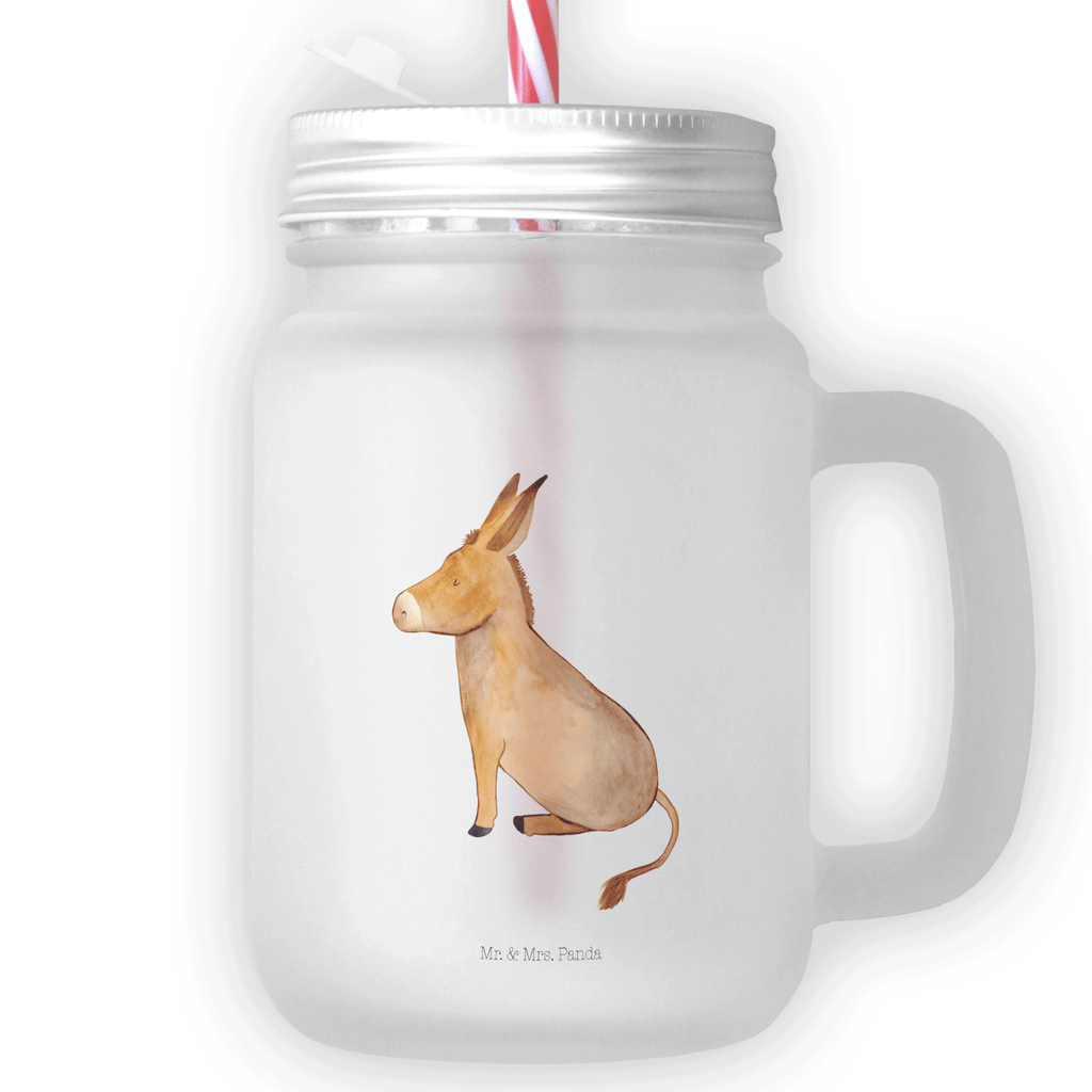 Trinkglas Mason Jar Esel Mason Jar, Glas, Trinkglas, Henkelglas, Sommerglas, Einmachglas, Cocktailglas, Cocktail-Glas, Mason Jar Trinkglas, Satiniertes Glas, Retro-Glas, Strohhalm Glas, Schraubdeckel Glas, Sommerparty Einrichtung, Tiermotive, Gute Laune, lustige Sprüche, Tiere, Esel, Weisheit, Lebensmut, Lebensglück, Ziel, Lebensziel, Mut, erfolg, tapferkeit, positive gedanken, zuversicht