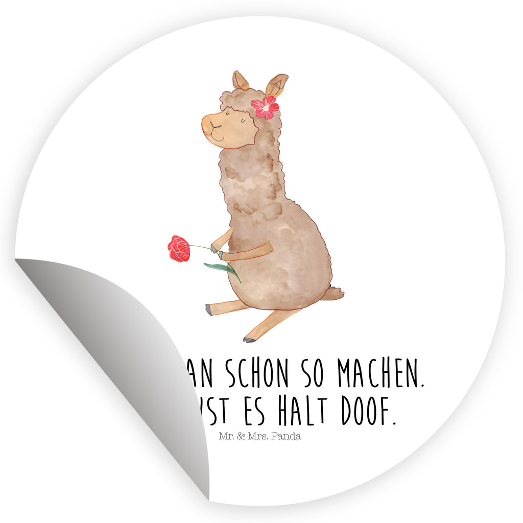 120mm Rund Aufkleber Alpaka Blume Sticker, Aufkleber, Etikett, Kinder, rund, Alpaka, Lama, Blume, Lamas, Alpaka Zitat, Alpaka Spruch, Alpaka Dekor, Alpaka Geschenk, Alpaka Dekoration, Alpaka Witz, Motiv Alpaka