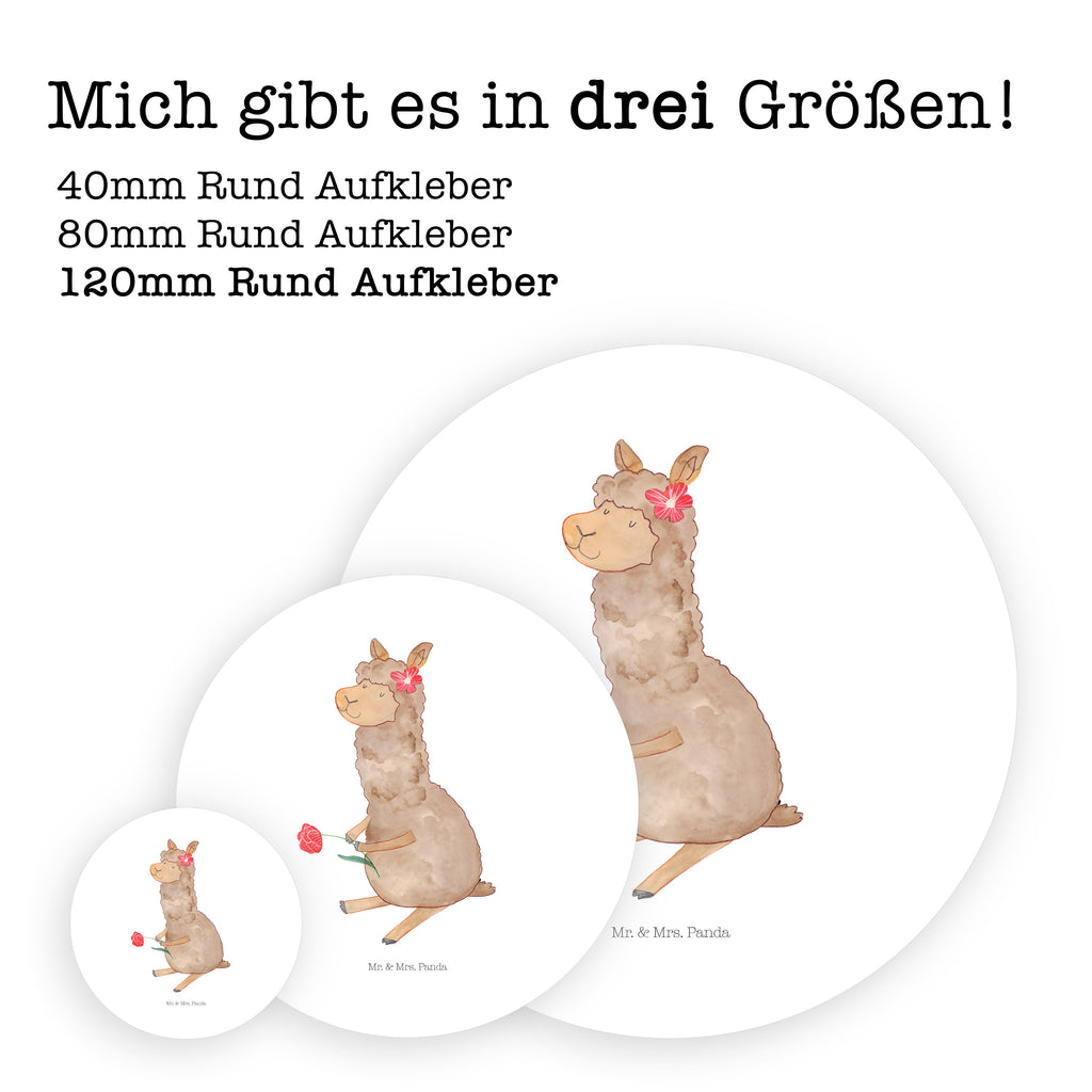 120mm Rund Aufkleber Alpaka Blume Sticker, Aufkleber, Etikett, Kinder, rund, Alpaka, Lama, Blume, Lamas, Alpaka Zitat, Alpaka Spruch, Alpaka Dekor, Alpaka Geschenk, Alpaka Dekoration, Alpaka Witz, Motiv Alpaka