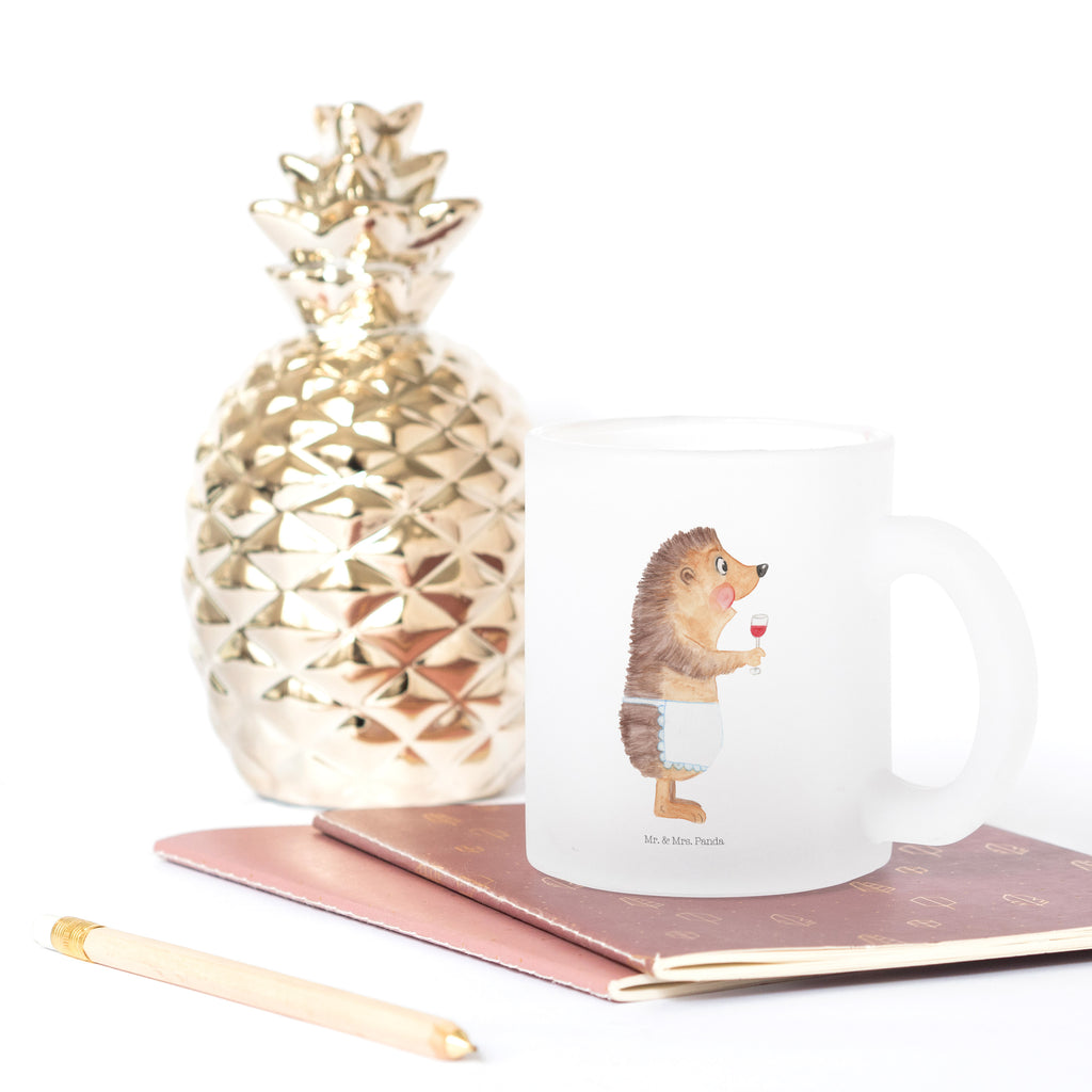 Teetasse Igel mit Wein Teetasse, Teeglas, Teebecher, Tasse mit Henkel, Tasse, Glas Teetasse, Teetasse aus Glas, Tiermotive, Gute Laune, lustige Sprüche, Tiere, Wein Spruch, Igel, Geschenk Weintrinker, Geschenk Weinliebhaber, Wein Deko, Weinglas, Rotwein, Weißwein, Wein trinken