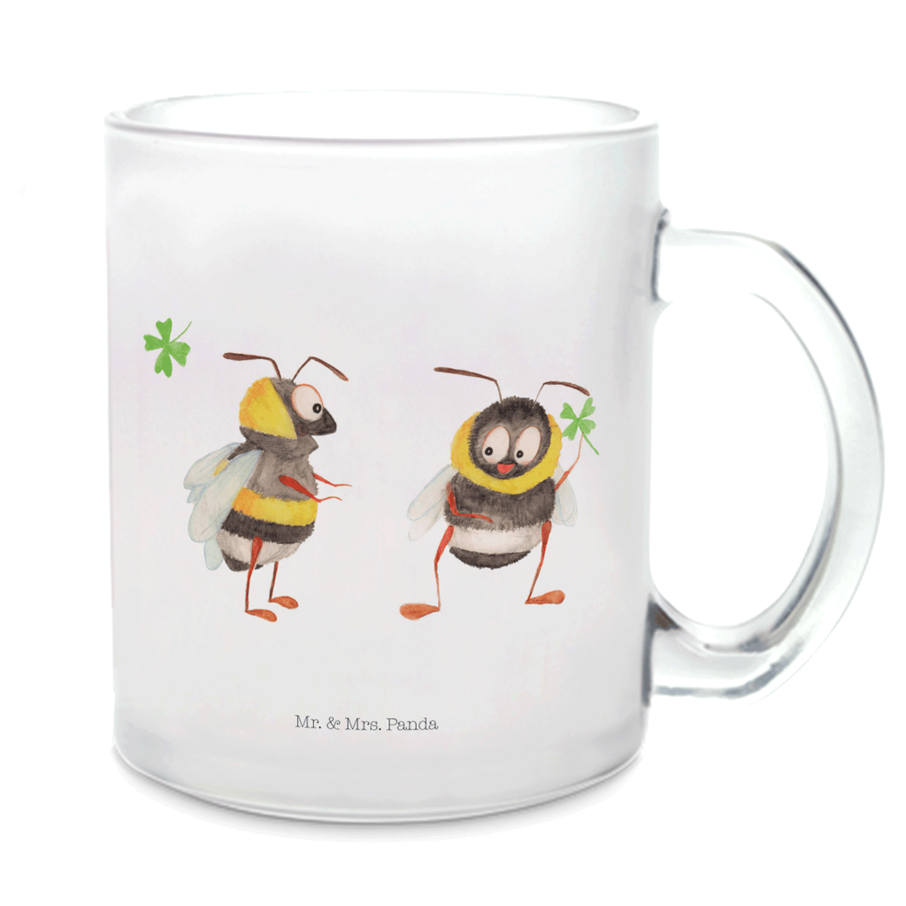 Teetasse Hummeln mit Kleeblatt Teetasse, Teeglas, Teebecher, Tasse mit Henkel, Tasse, Glas Teetasse, Teetasse aus Glas, Tiermotive, Gute Laune, lustige Sprüche, Tiere, Hummel, Biene, Spruch positiv, Biene Deko, Spruch schön, glücklich sein, glücklich werden, Spruch fröhlich