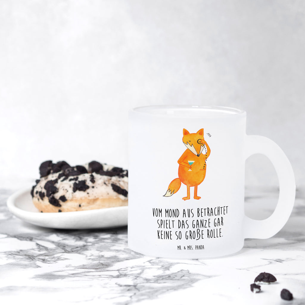 Teetasse Fuchs Lord Teetasse, Teeglas, Teebecher, Tasse mit Henkel, Tasse, Glas Teetasse, Teetasse aus Glas, Fuchs, Füchse, tröstende Worte, Spruch lustig, Liebeskummer Geschenk, Motivation Spruch, Problemlösung