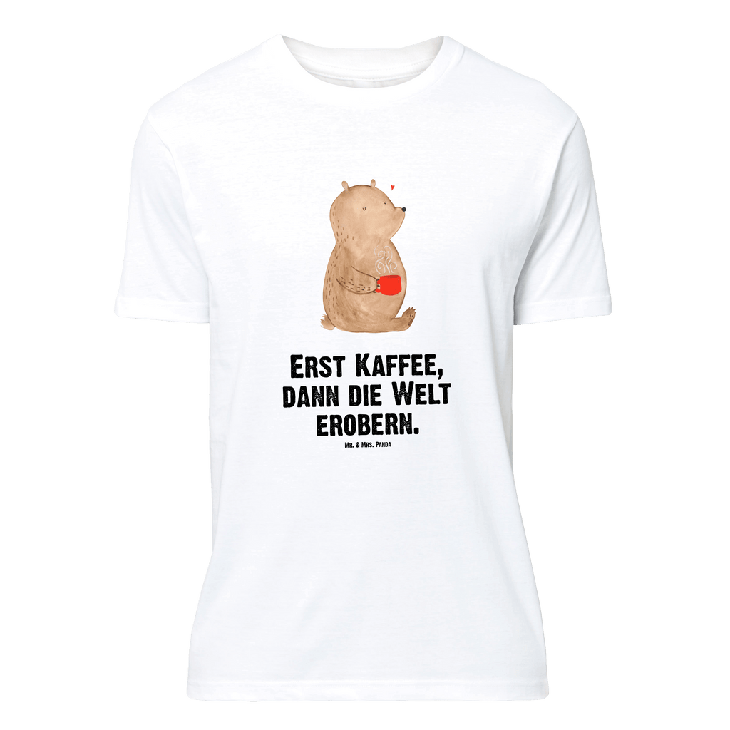Größe M T-Shirt Bär Kaffee T-Shirt, Shirt, Tshirt, Lustiges T-Shirt, T-Shirt mit Spruch, Party, Junggesellenabschied, Jubiläum, Geburstag, Herrn, Damen, Männer, Frauen, Schlafshirt, Nachthemd, Sprüche, Bär, Teddy, Teddybär, Kaffee, Coffee, Bären, guten Morgen, Morgenroutine, Welt erobern, Welt retten, Motivation