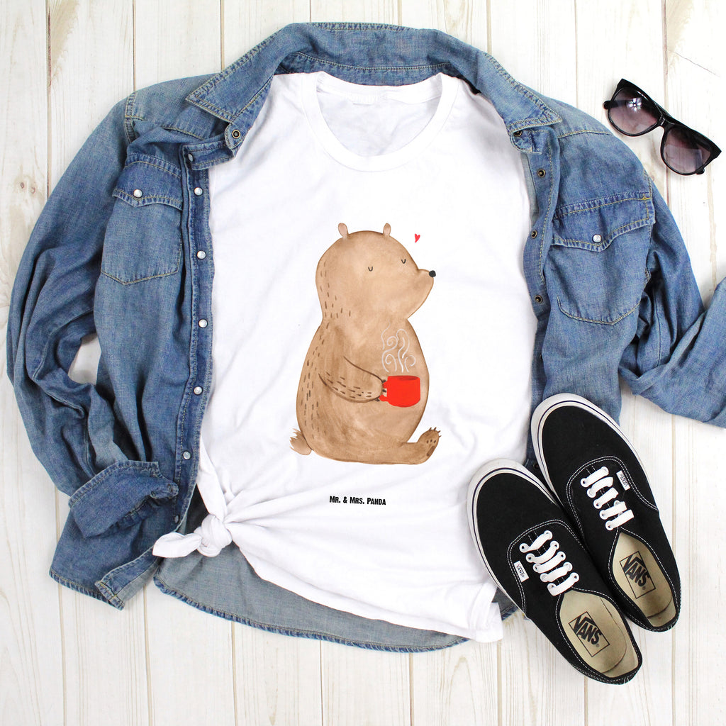 Größe M T-Shirt Bär Kaffee T-Shirt, Shirt, Tshirt, Lustiges T-Shirt, T-Shirt mit Spruch, Party, Junggesellenabschied, Jubiläum, Geburstag, Herrn, Damen, Männer, Frauen, Schlafshirt, Nachthemd, Sprüche, Bär, Teddy, Teddybär, Kaffee, Coffee, Bären, guten Morgen, Morgenroutine, Welt erobern, Welt retten, Motivation