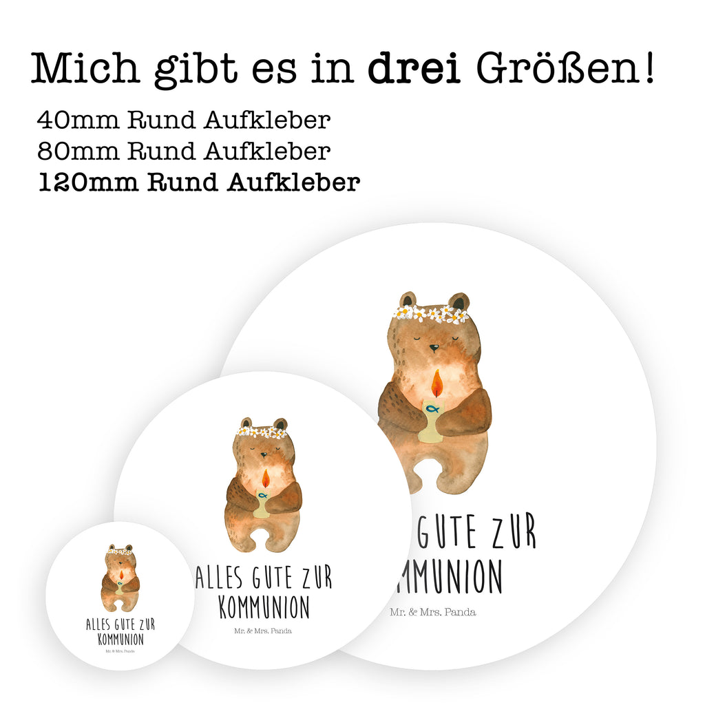120mm Rund Aufkleber Kommunion-Bär Sticker, Aufkleber, Etikett, Kinder, rund, Bär, Teddy, Teddybär, Kommunion, Gottes Segen, Taufkerze, katholisch