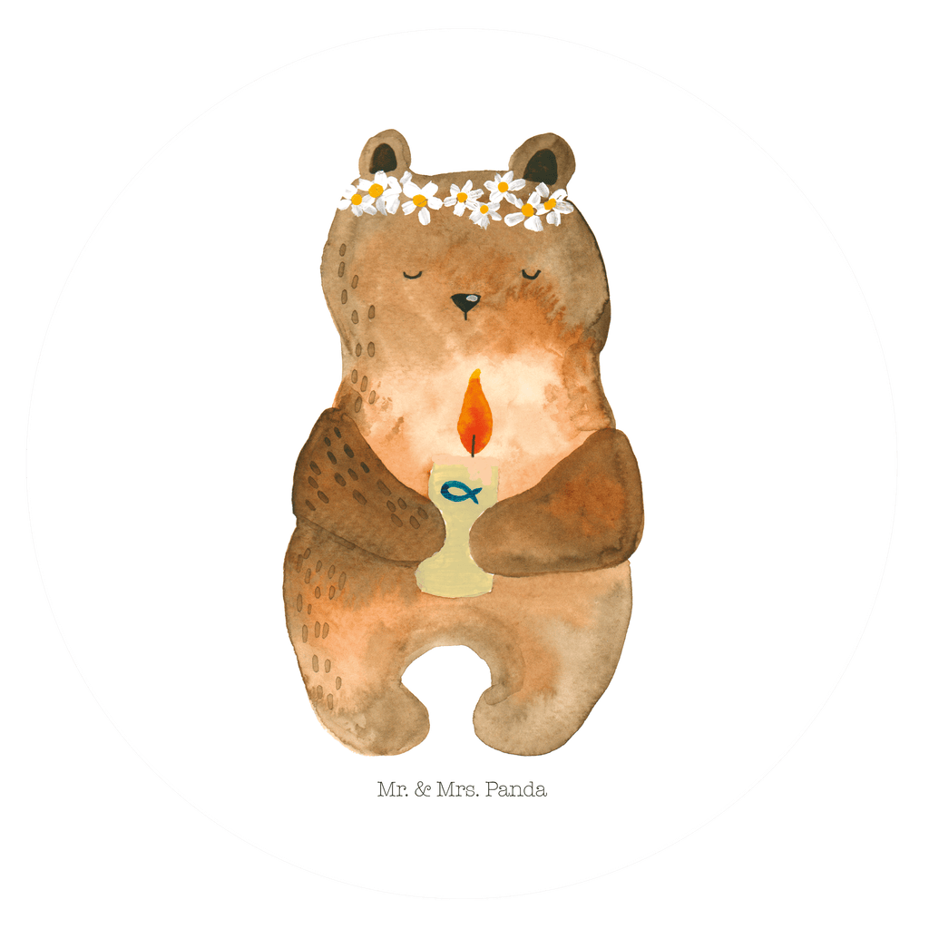 120mm Rund Aufkleber Kommunion-Bär Sticker, Aufkleber, Etikett, Kinder, rund, Bär, Teddy, Teddybär, Kommunion, Gottes Segen, Taufkerze, katholisch