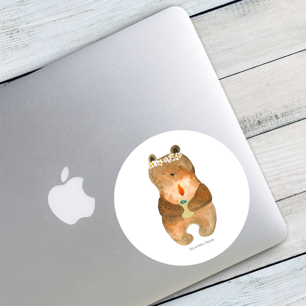 120mm Rund Aufkleber Kommunion-Bär Sticker, Aufkleber, Etikett, Kinder, rund, Bär, Teddy, Teddybär, Kommunion, Gottes Segen, Taufkerze, katholisch