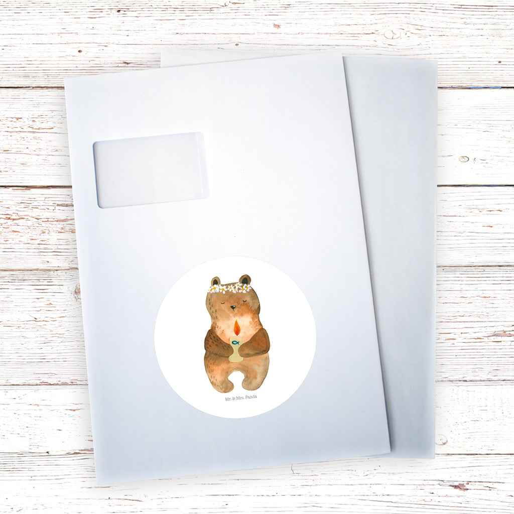 120mm Rund Aufkleber Kommunion-Bär Sticker, Aufkleber, Etikett, Kinder, rund, Bär, Teddy, Teddybär, Kommunion, Gottes Segen, Taufkerze, katholisch