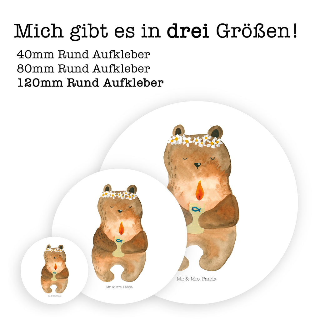 120mm Rund Aufkleber Kommunion-Bär Sticker, Aufkleber, Etikett, Kinder, rund, Bär, Teddy, Teddybär, Kommunion, Gottes Segen, Taufkerze, katholisch