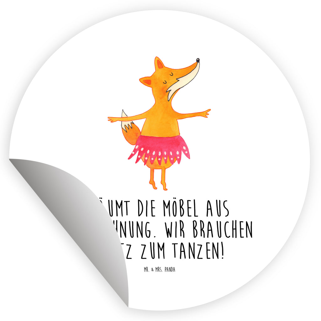120mm Rund Aufkleber Fuchs Ballerina Sticker, Aufkleber, Etikett, Kinder, rund, Fuchs, Fuchs Spruch, Füchse, Füchsin, Ballerina, Ballett, Tänzerin, Tanzen, Party, Einladung, Geburtstag