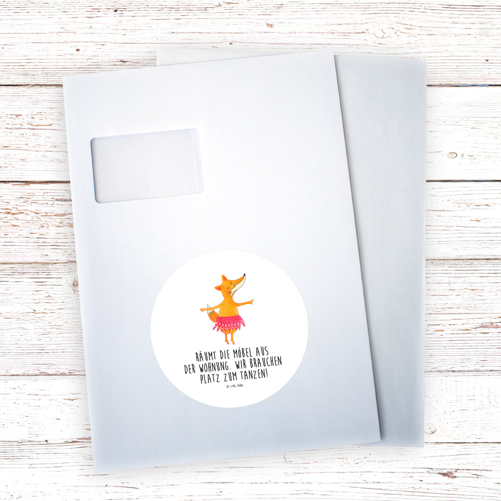 120mm Rund Aufkleber Fuchs Ballerina Sticker, Aufkleber, Etikett, Kinder, rund, Fuchs, Fuchs Spruch, Füchse, Füchsin, Ballerina, Ballett, Tänzerin, Tanzen, Party, Einladung, Geburtstag