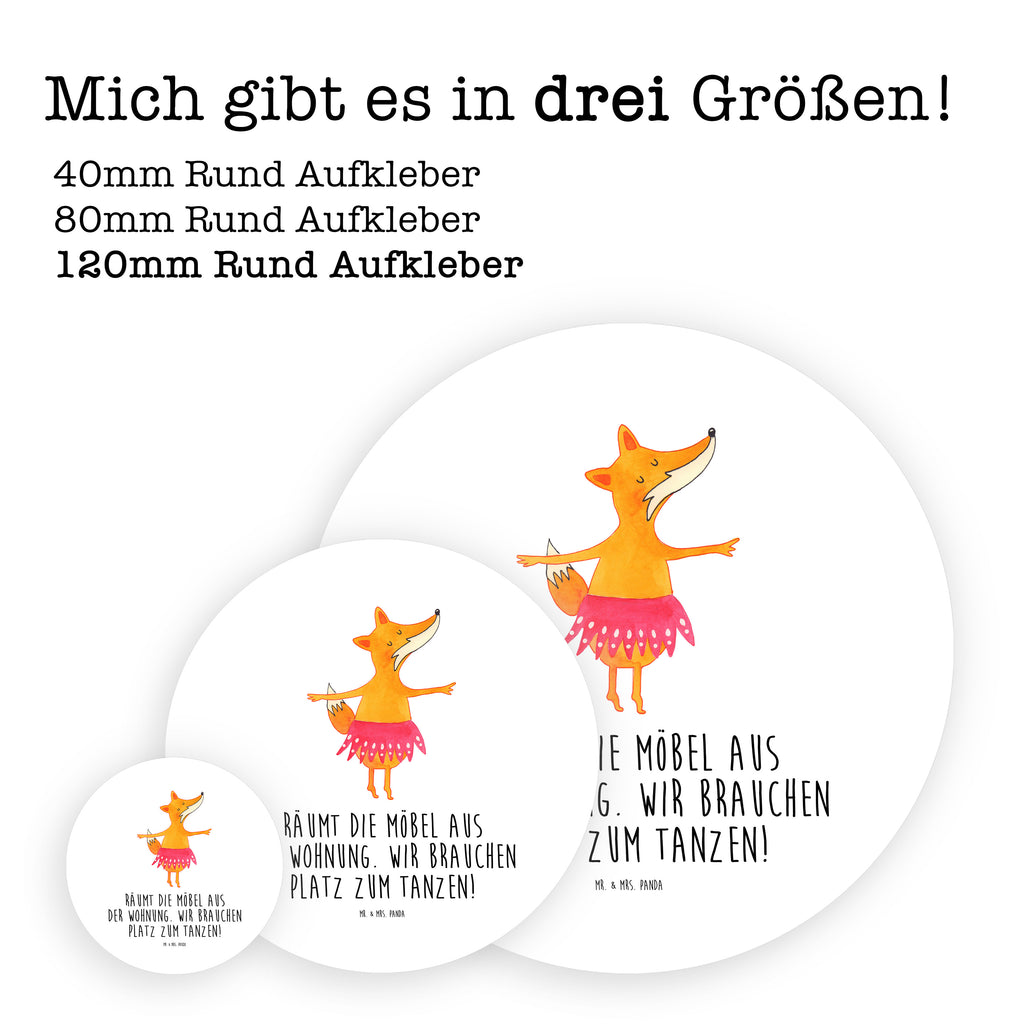 120mm Rund Aufkleber Fuchs Ballerina Sticker, Aufkleber, Etikett, Kinder, rund, Fuchs, Fuchs Spruch, Füchse, Füchsin, Ballerina, Ballett, Tänzerin, Tanzen, Party, Einladung, Geburtstag